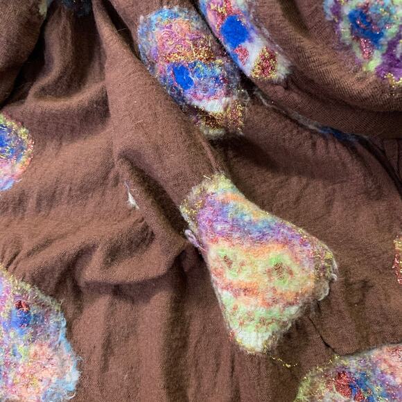 KAPITAL Brown Multi Color Sugar Skull Wool Scarf - Picture 7 of 9